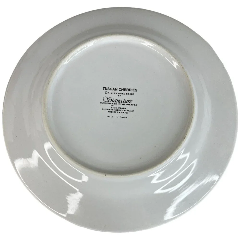 3 Riviera Van Beers Tuscan Cherries Salad Plate Stand Holder Signature Houseware